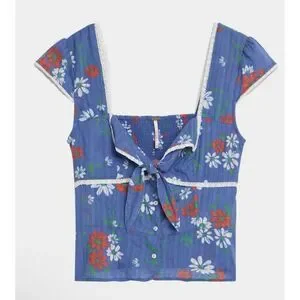 (取寄) フリーピープル レディース コール ミー ベイビー ブラウザ Free People women Call Me Baby Blouse Blue Quartz - Daisy Free People Women's Call Me Baby Blouse, Blue Quartz-Daisy